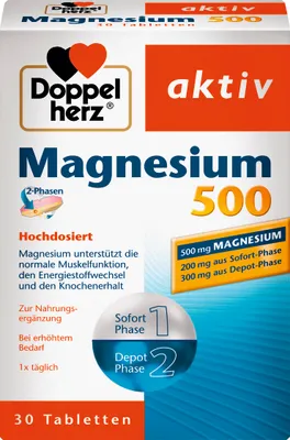 Produktbild von Doppelherz | Magnesium 500 2-Phasen | 30 Tabletten