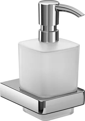Produktbild von emco trend Flüssigseifenspender, Behälter aus satiniertem Kristallglas, Dosierpumpe aus Kunststoff, chrom, 022100100