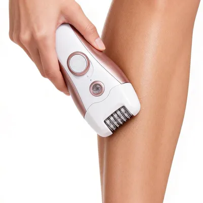 Produktbild von Damen-Haarentferner, 2-in-1 elektrischer Gesichtstrimmer mit USB, LED-Licht & Ersatzkopf, schmerzfrei, für Körper, Wangen, Kinn und Arme