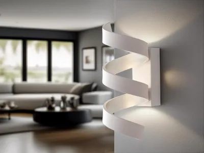 Produktbild von Wandleuchte HELIX Weiß/Silber Höhe 26cm