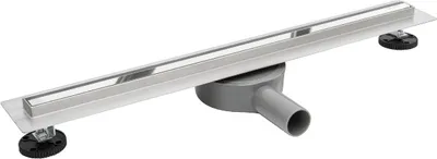 Produktbild von BADLAND Duschrinnen Edelstahl SLIM & LOW PROLINE 60 cm in Spiegelchrome | Komplettset Bodenablauf