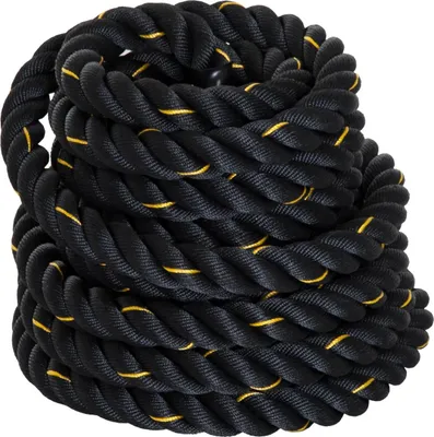 Produktbild von Battle Rope - Trainingsseil CrossFit - Ø 38 mm, Länge 9 m, Sehr strapazierfähiges Polyester, Krafttraining & Core - Schwarz