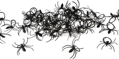 Image de Anneaux d'horreur araignée accessoire d'Halloween 50 pièces noir 2x3cm - taille unique