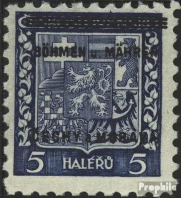 Produktbild von Briefmarken Böhmen und Mähren 1939 Mi 1 postfrisch Aufdruckausgabe