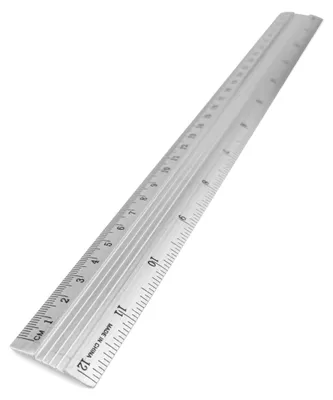 Image de D.RECT Règle en aluminium de 30 cm | pour l'école, le bureau, la maison | argenté