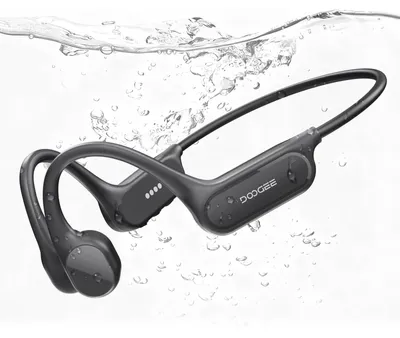 Produktbild von Knochenschall Kopfhörer Schwimmen Kopfhörer IP68 Wasserdicht 10 Std Akku BT ear Schwimmkopfhörer mit MP3 Player 32GB Speicher Mikrofon Kabellose Dunkelgrau