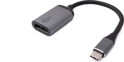 Produktbild von SYSTEM-S Display Port Kabel 20 cm DP Buchse zu USB 3.1 Typ C Stecker in Grau