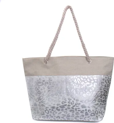 Produktbild von Niklarson Strandtasche 56x39 cm beige-silber Leo Umhängetasche Tasche T9000-I