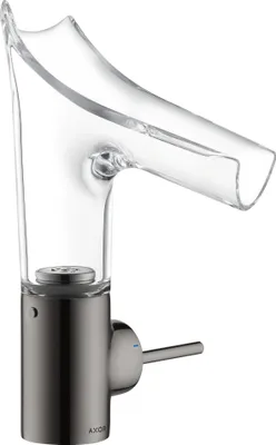 Produktbild von Einhebel-Waschtischmischer 140 AXOR STARCK V m Glasauslauf u AG polished black chrome polished black chrome