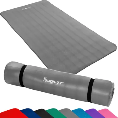 Produktbild von MOVIT Gymnastikmatte Pilates, Gymnastik, Yoga, Matte - hautfreundlich und , Yogamatte für Zuhause oder Unterwegs - 190x100x1,5cm, Grau