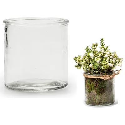 Produktbild von 12 x Windlichter in klassischer Zylinderform - Zylinderglas Teelichthalter Kerzengläser Glaszylinder Pflanzglas (12 x 12 cm)