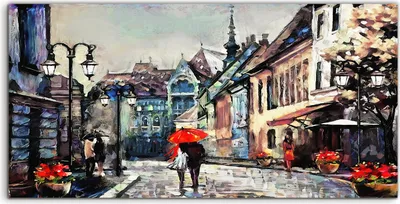 Produktbild von Coloray Acrylbild 100x50  Wandbild Acrylbilder Kunst Malerei europäische Stadt Ungarn