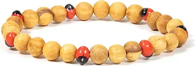 Immagine prodotto di Bracciale Palo Santo Con Elastico Perline Huayruro --set Da 2 Pezzi - 0,6 Cm