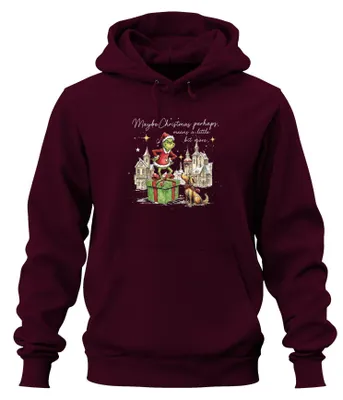 Produktbild von Maybe Christmas means a little bit more Grinch Hoodie Kapuzenpullover, Burgundy, XXL