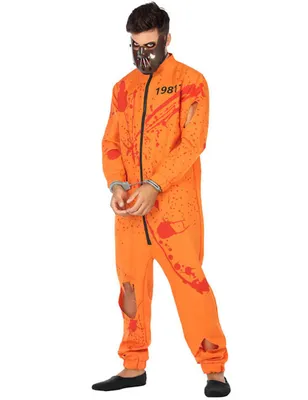 Obrázek produktu pro Krvavý vězeň pánský kostým Halloween kostým oranžovo-červený