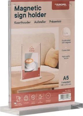 Produktbild von EUROPEL Tischaufsteller LUXE DIN A5 hoch gerade aus Acryl