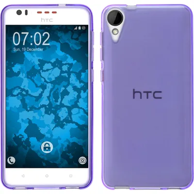 Produktbild von PhoneNatic Case kompatibel mit HTC Desire 825 - lila Silikon Hülle transparent + 2 Schutzfolien