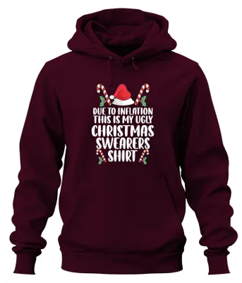 Obrázok produktu pre Inflation Ugly Christmas Sweater Shirt - Weihnachten Xmas Christmas Uni Hoodie Kapuzenpullover, Burgundy, L