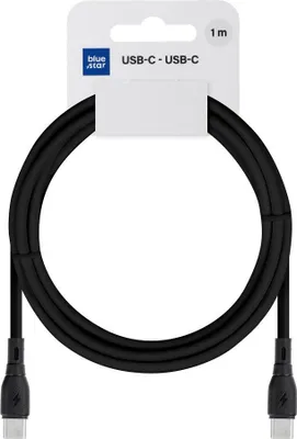 Immagine prodotto di Blue Star, cavo di ricarica rapida e dati USB-C/USB-C 60W da 1 m, nero