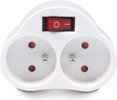 Image de Prise multiple Maclean MCE31 Prise x 2 avec interrupteur 16A max Blanc