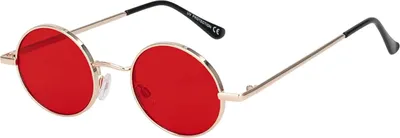 Produktbild von Damen Sonnenbrille Rund Form Designer 80er Modern Urlaub Sommer Strand 30506 Hellrot