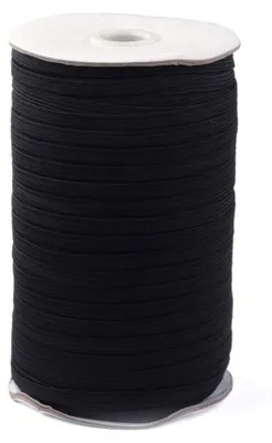Obrázok produktu pre Solidchoice – Čierna pletená gumička, šírka 12 mm, dĺžka 100 yardov