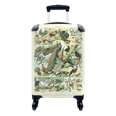 Obrázok produktu pre Kufrík Ručná batožina na kolieskach Malý cestovný kufor so 4 kolieskami Zvieratá - Vtáky - Vintage - Veľkosť kabíny < 55x40x23 cm & 55x40x20 cm - Foto