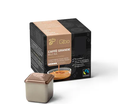 Produktbild von Tchibo Qbo Caffè Grande Belo Sul Premium Kaffeekapseln, 8 Stück (Caffè Grande, Intensität 5/10, ausgewogen und nussig), nachhaltig & aus 70% nachwachsenden Rohstoffen¹