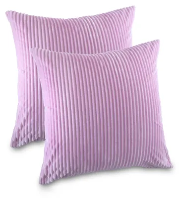 Produktbild von Kuscheli® 2er Set Kissenbezug im Doppelpack Cashmer Touch Fleece Kissenhülle, Sofakissen Kopfkissenbezug Kissenbezüge Couchkissen, Farbe:Rosa, Größe:2x 80x80 cm