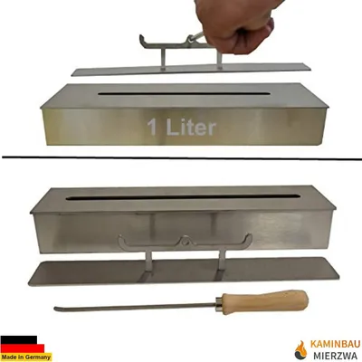 Produktbild von 1 Liter Ethanolbrenner aus Edelstahl für Gel und Ethanolkamine