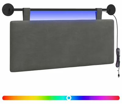 Produktbild von Hängendes Kopfteil Mit LED Licht Dunkelgrau Cordstoff