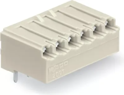 Produktbild von WAGO THT-Federleiste;abgewinkelt;Rastermaß 3,5 mm;lichtgrau 2091-1326