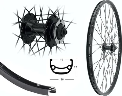 Produktbild von Aggro-X Vorderrad 28 Zoll Disk 6-Loch V-Profil Laufrad MTB 19-622 Hohlkammerfelge schwarz