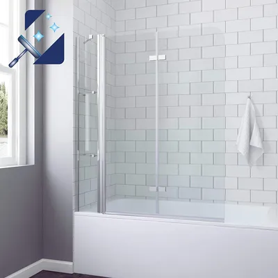 Produktbild von Badewannenaufsatz Duschwand Duschabtrennung faltbar mit Duschablagen 5mm Einscheiben Sicherheitsglas 150x140cm Nano Beschichtung Echtglas
