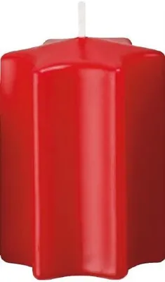 Image de Bougies de l'Avent rouges en forme d'étoile, 10 x Ø 6 cm, lot de 4