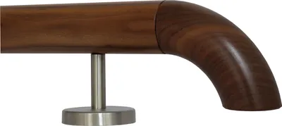 Produktbild von TIBU Nussbaum Handlauf Holz Geländer Treppe 30-500 cm,Variante: 290 cm mit 4 Halter Holzkrümmling