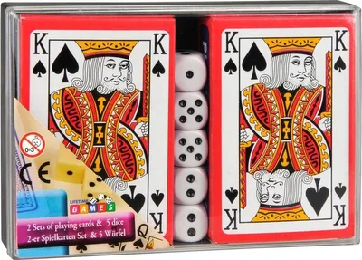 Produktbild von 2-er Spielkarten Set und 5 Würfel