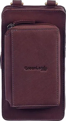 Produktbild von GreenLand Nature Leder Handytasche Geldbörse Phone Bag / Wallet Bordeaux weinrot