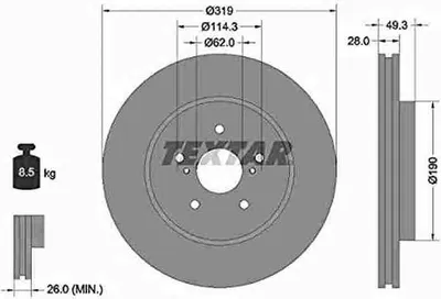 Produktbild von TEXTAR Bremsscheibe Artikel: 92171503