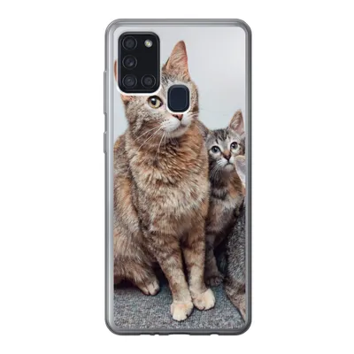 Produktbild von MuchoWow® Handyhülle Schutzhülle Hülle für Samsung Galaxy A21s Katze - Kätzchen - Fell Silikon Softcase Handy Hülle - Hartschale