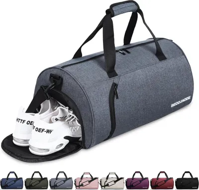 Produktbild von BECOJADDE Sporttasche 35L Grau mit Schuhfach & Nassfach, wasserdicht