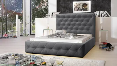 Image de Lit design moderne en bois Meubles nobles Lits doubles Nouveau Chambre à coucher Coussin