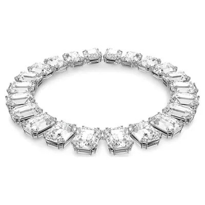 Produktbild von Swarovski Halskette Millenia Übergroße Kristalle, Oktagon-Schliff, Weiß, Rhodiniert 5599149