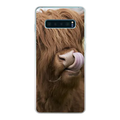 Produktbild von MuchoWow® Handyhülle Schutzhülle Hülle für Samsung Galaxy S10 Lite Schottischer Highlander - Braun - Kuh Silikon Softcase Handy Hülle - Schutz