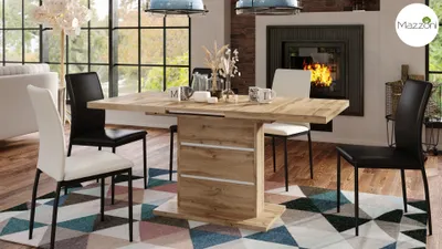 Produktbild von Design Esstisch Tisch Piano ausziehbar 120 bis 200 cm