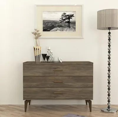 Obrázok produktu pre Komoda do spálne moderný štýl elegantný nábytok čierny drevený nábytok