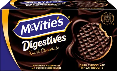 Obrázek produktu pro McVitie's Digestive Dark Chocolate 200 g / Pšeničné sušenky s hořkou čokoládou