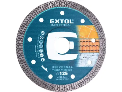 Obrázek produktu pro EXTOL INDUSTRIAL 8703042 kotouč diamantový řezný, turbo Thin Cut, suché i mokré řezání, 125x22,2x1,5mm