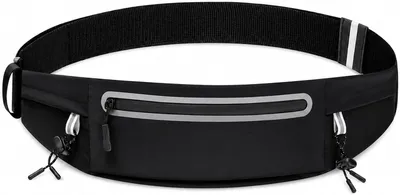Produktbild von Laufgürtel mit 3 Fächern, Hauptfach 22 cm, schwarz, für Joggen