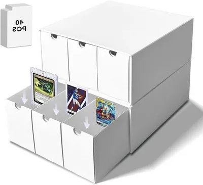 Produktbild von Sammelbox aus Karton für Karten - Geschwindige Kartenschutzbox - 40 Schlitzfächern - 6 Lademöglichkeiten - Weiß